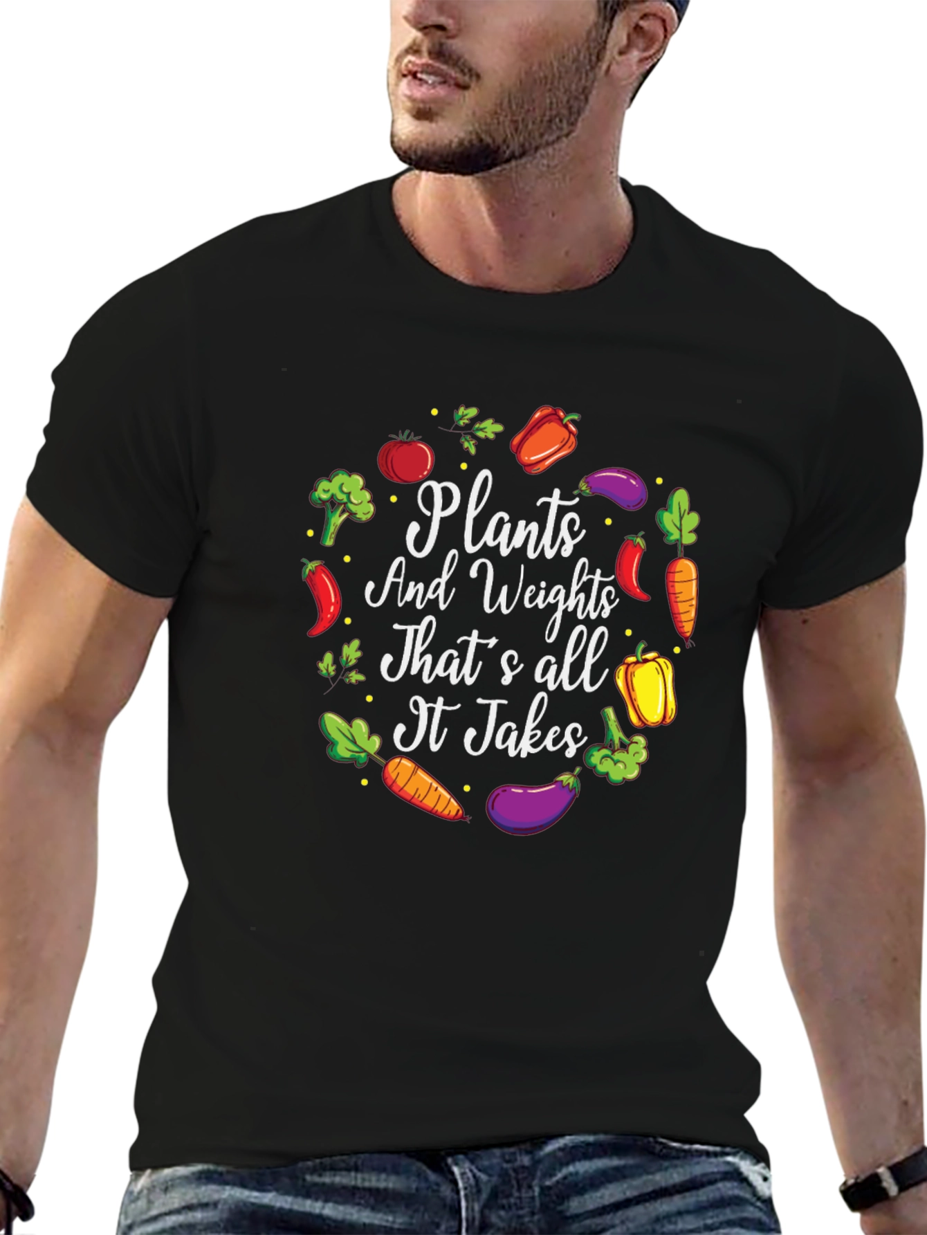 Plants & Weights T-Shirt: Vegan Fitness Apparel