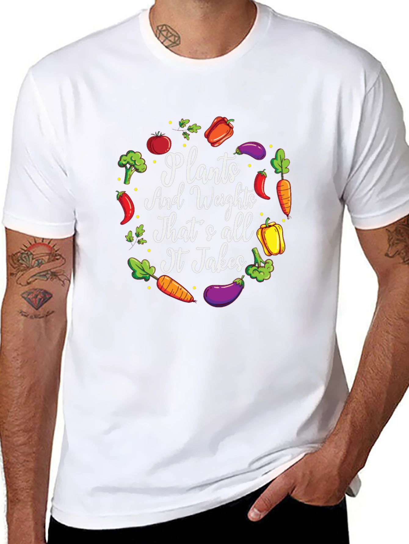 Plants & Weights T-Shirt: Vegan Fitness Apparel