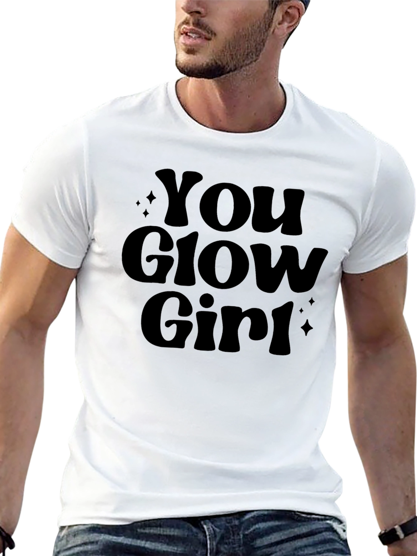 You Glow Girl Black Graphic Tee