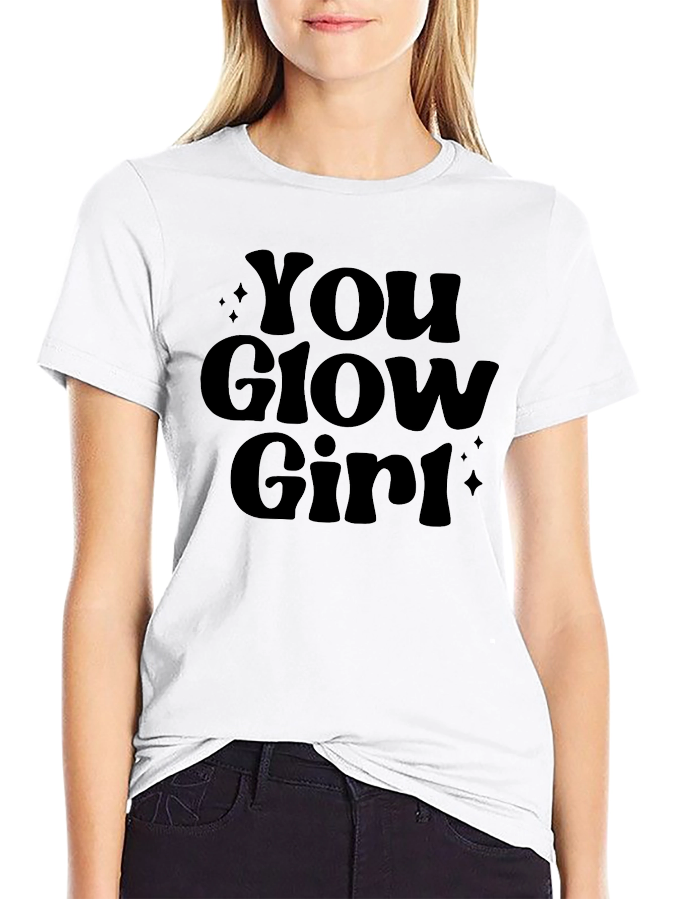 You Glow Girl Black Graphic Tee