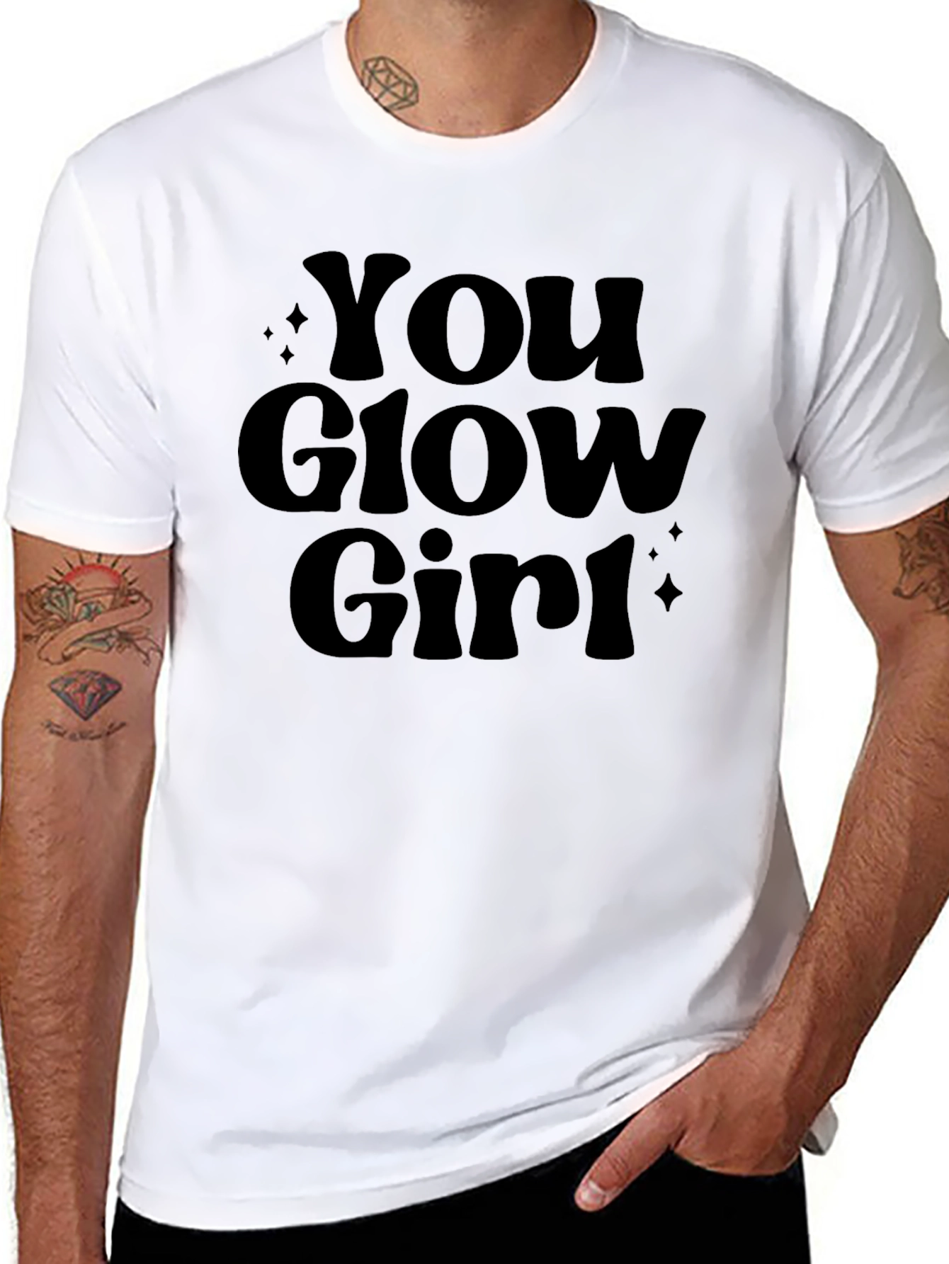 You Glow Girl Black Graphic Tee
