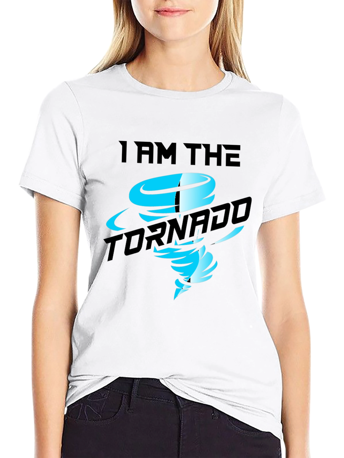 I am the Tornado Graphic Print Black T-Shirt