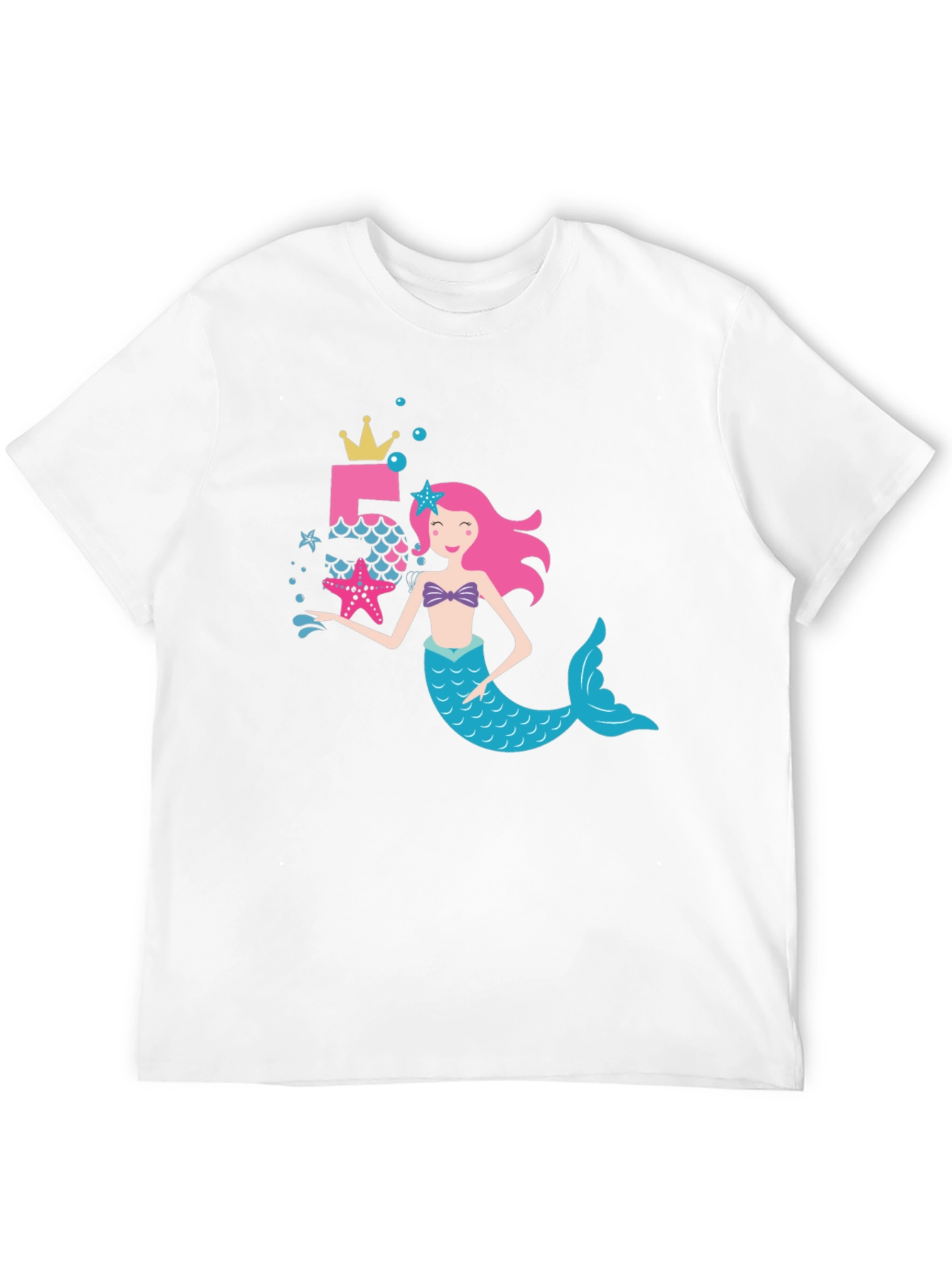 Mermaid 5th Birthday Black T-Shirt