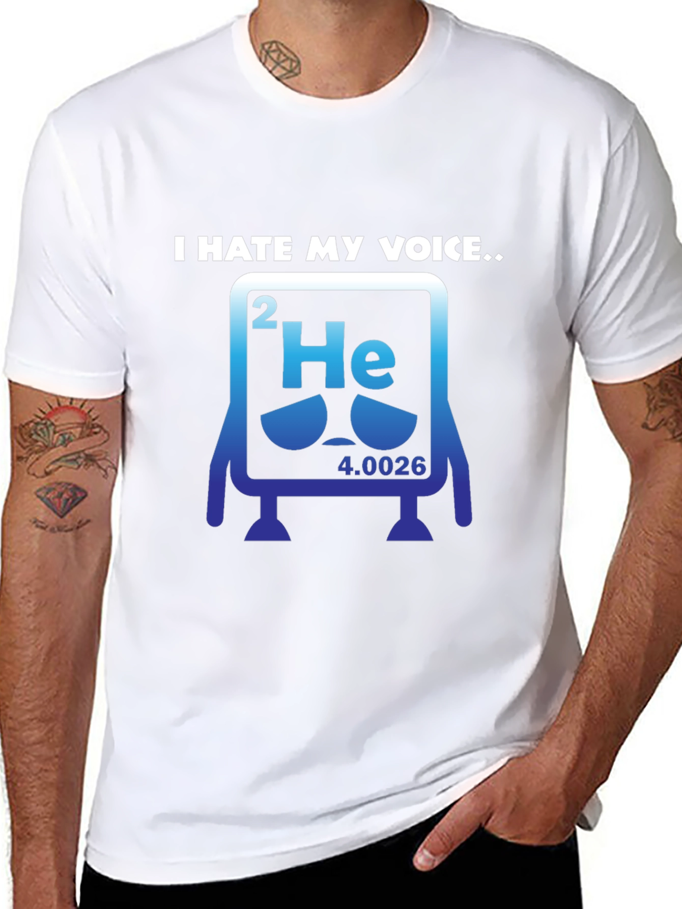 I Hate My Voice Helium Periodic Table Funny T-Shirt