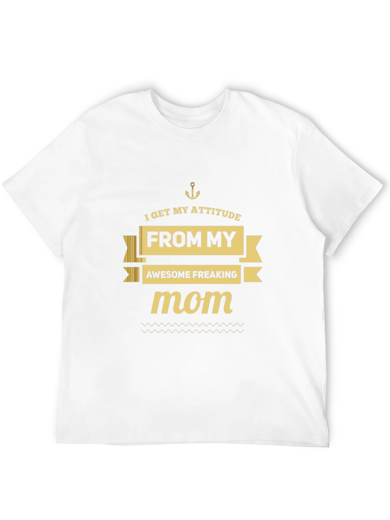 Attitude From Mom Graphic Tee - Black Cotton T-Shirt