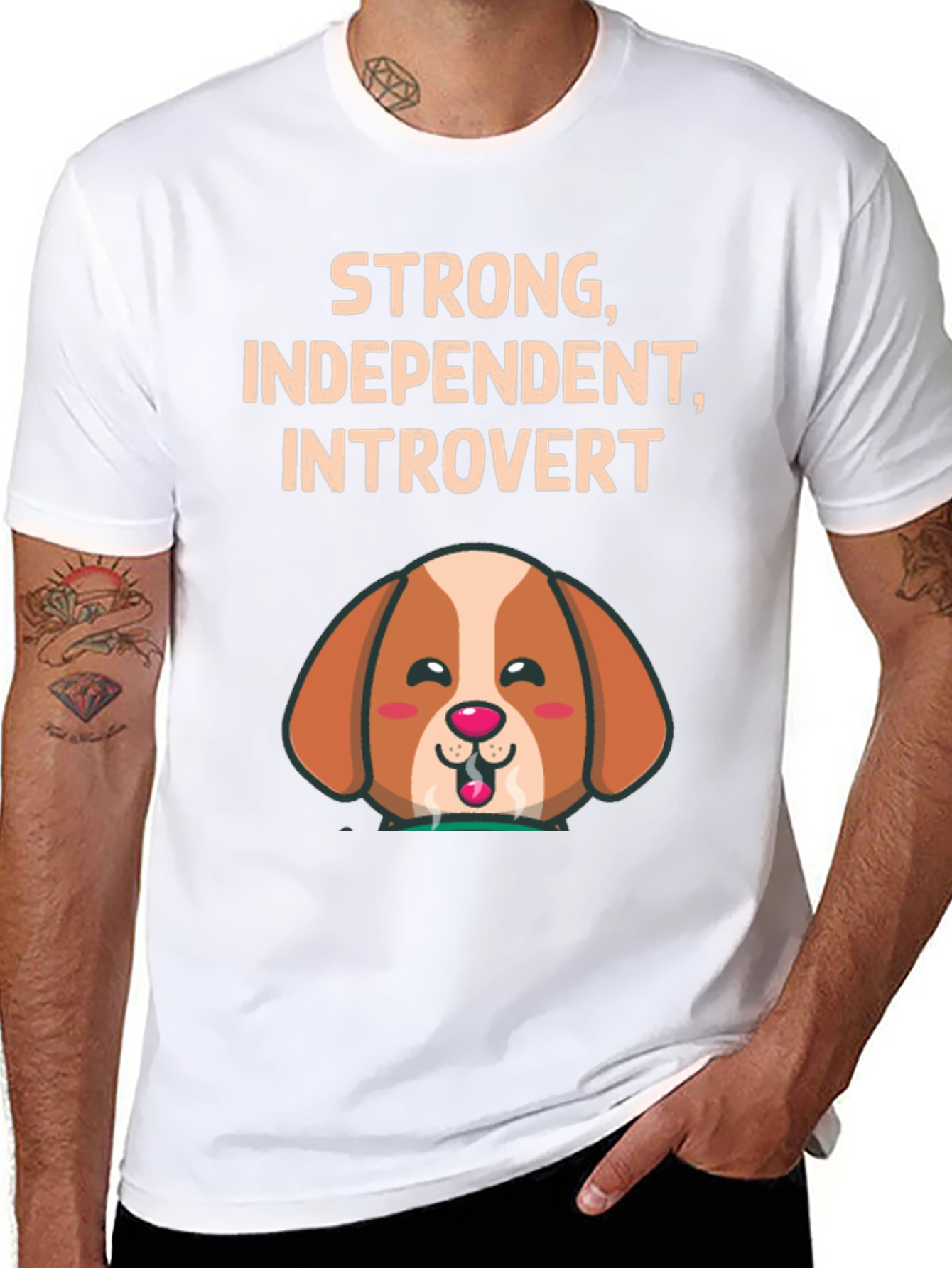 Strong Introvert Dog Graphic Tee
