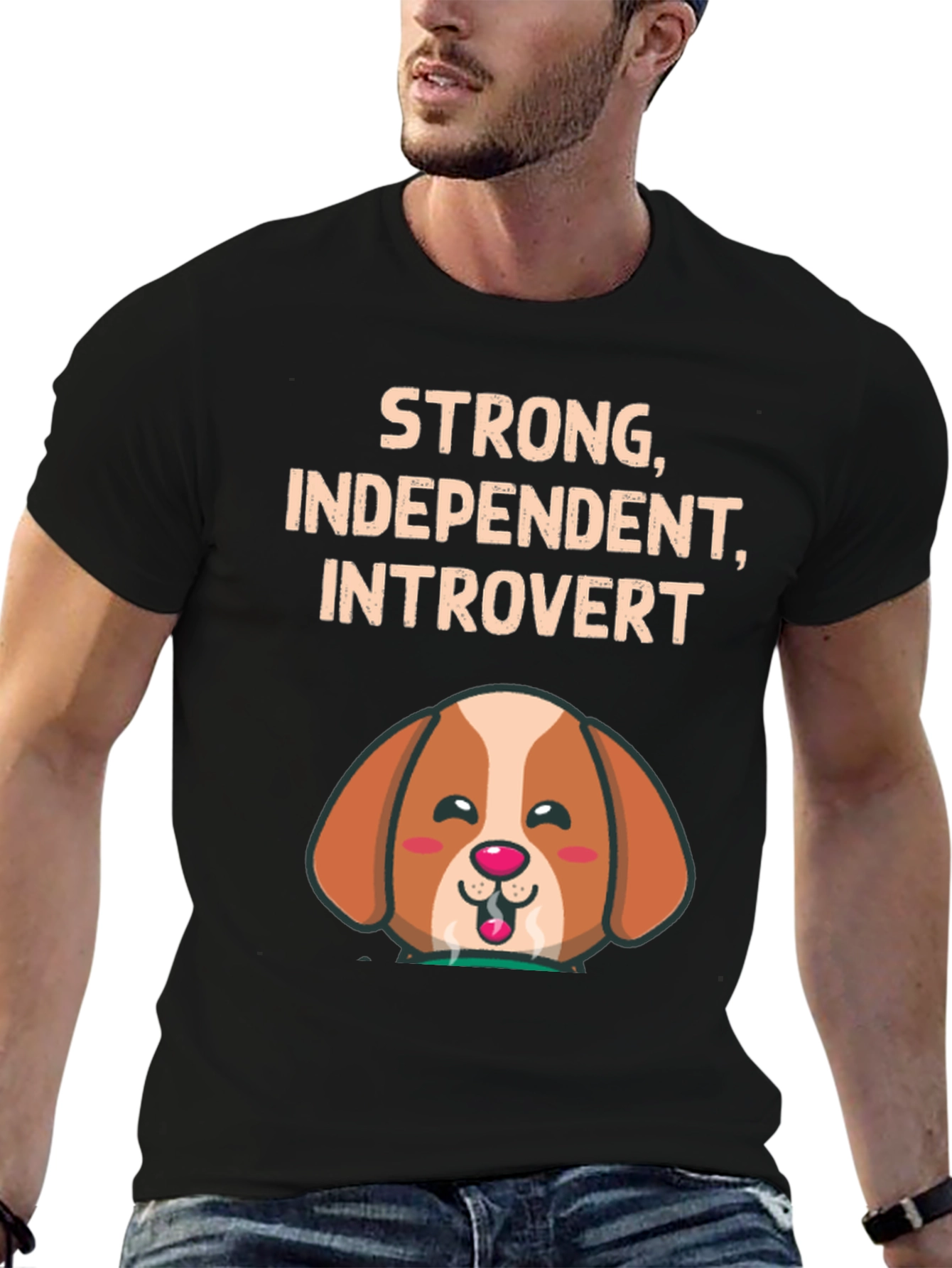 Strong Introvert Dog Graphic Tee