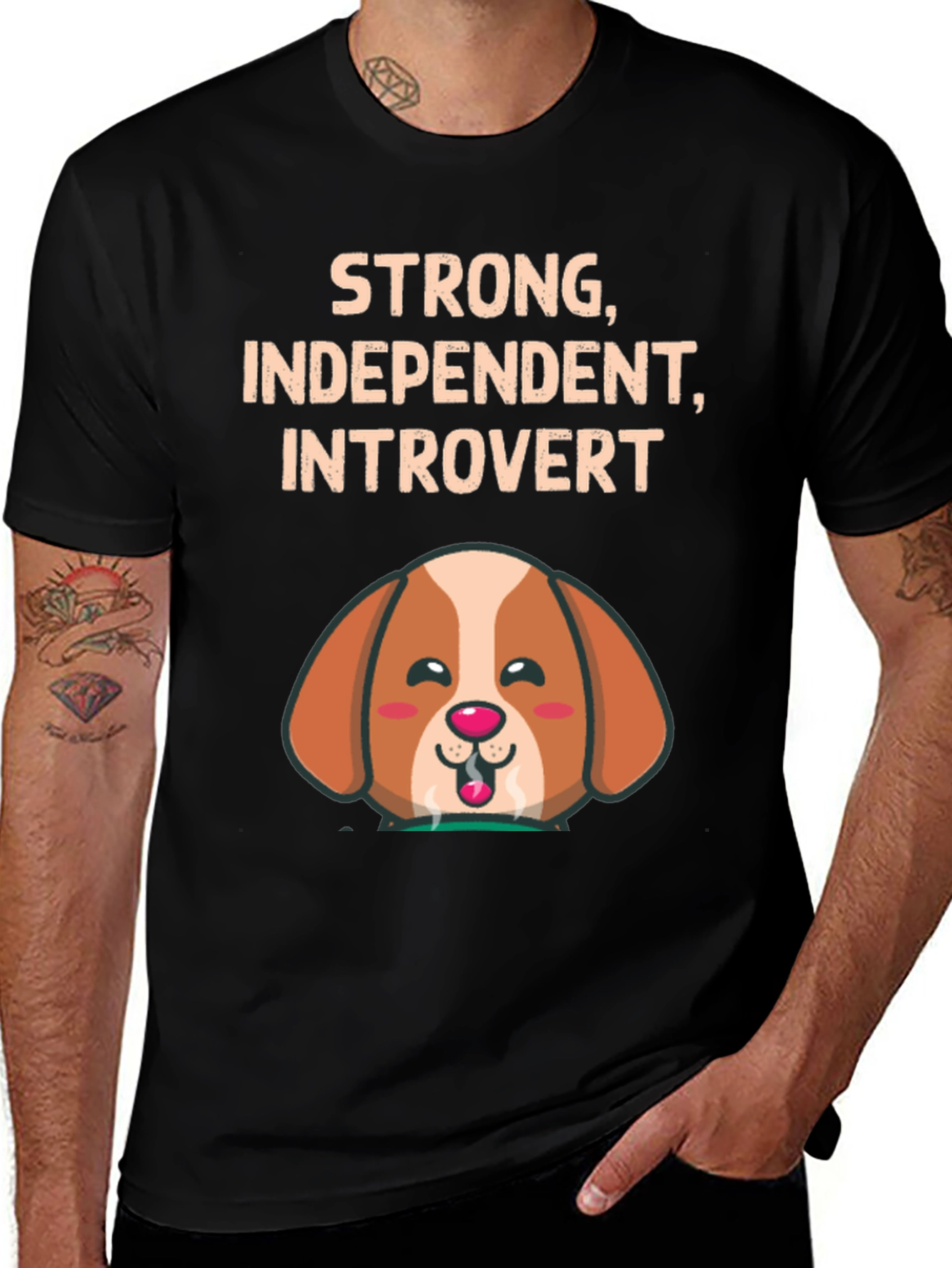 Strong Introvert Dog Graphic Tee