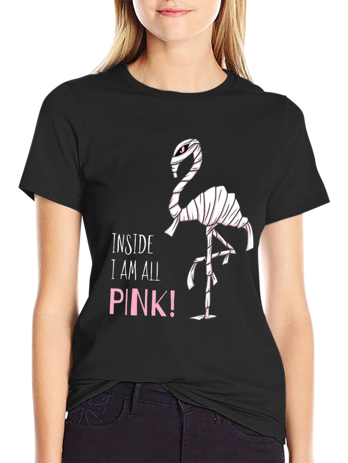 Pink Flamingo Mummy Graphic T-Shirt
