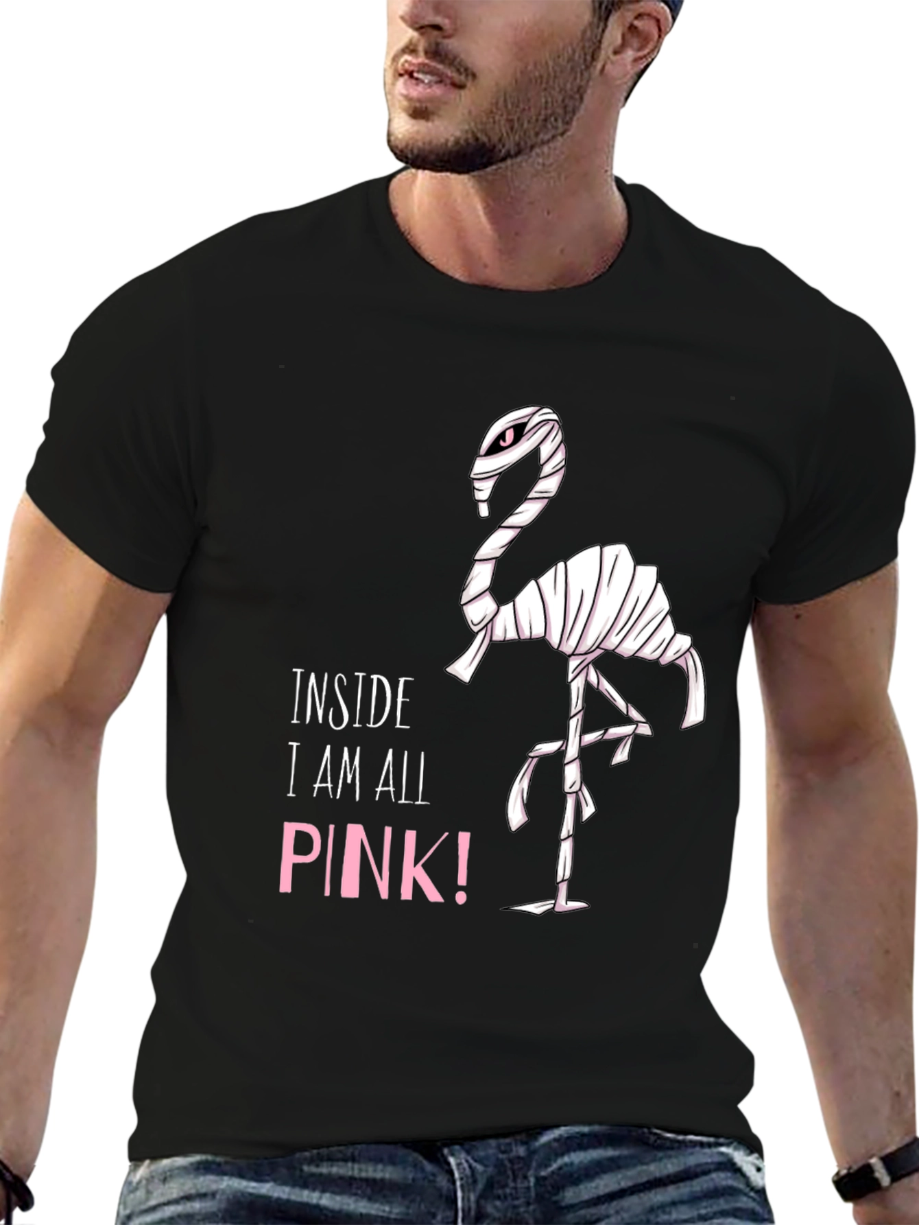 Pink Flamingo Mummy Graphic T-Shirt