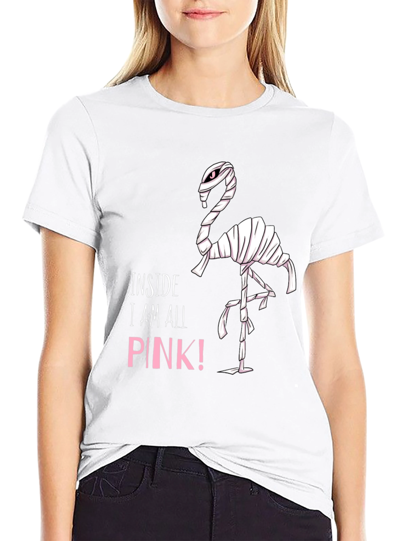 Pink Flamingo Mummy Graphic T-Shirt