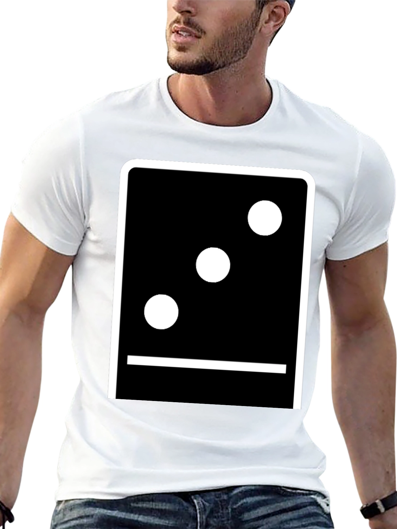 Domino Three Tee - Classic Black Graphic T-Shirt
