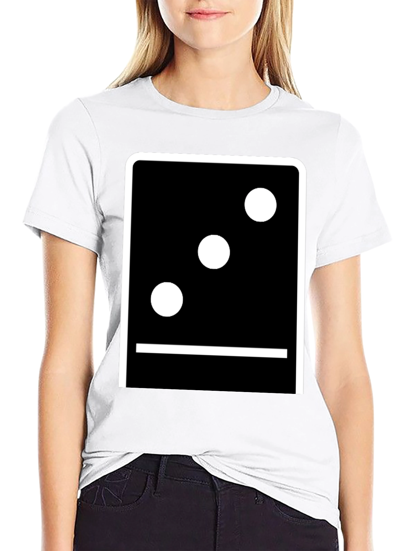 Domino Three Tee - Classic Black Graphic T-Shirt