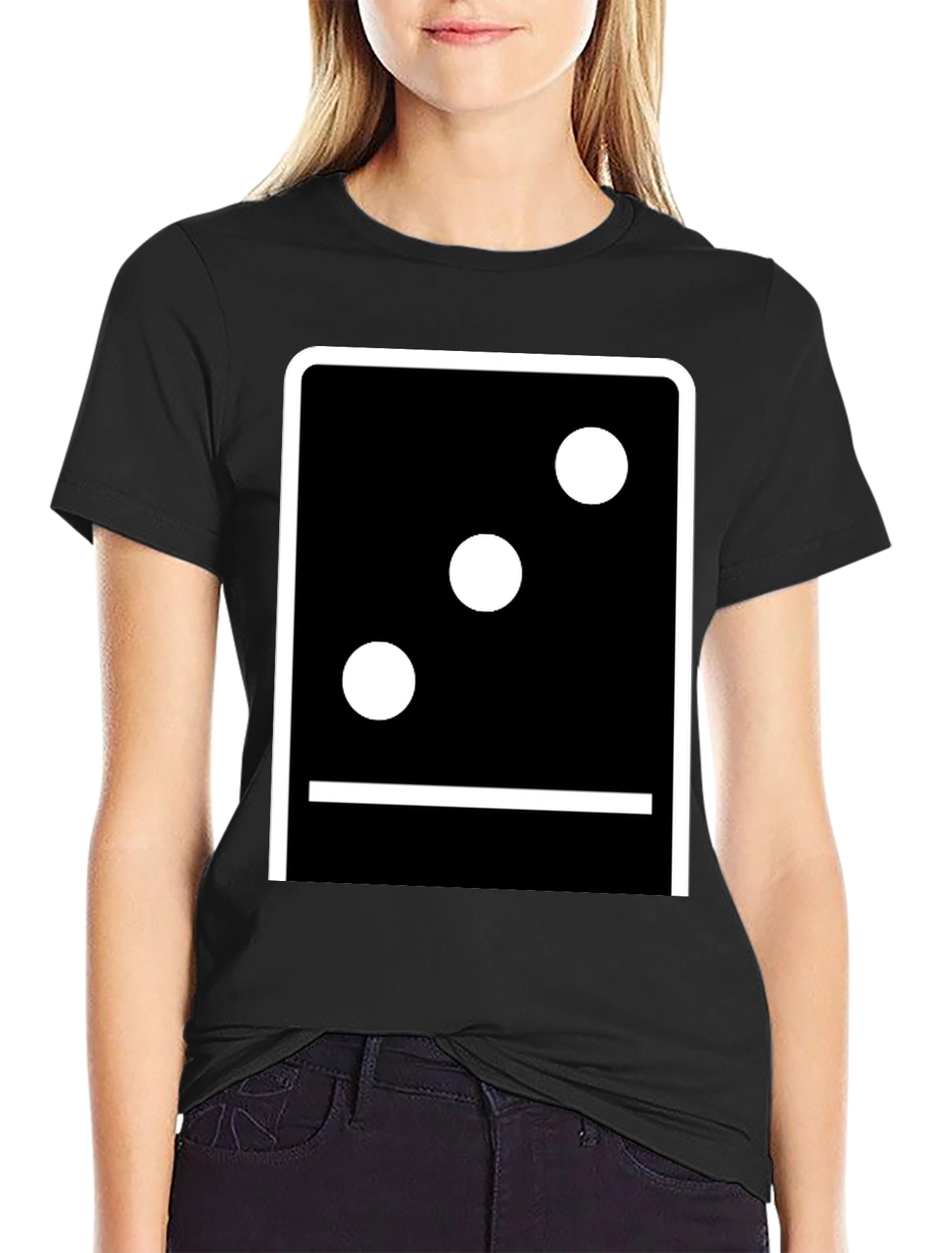Domino Three Tee - Classic Black Graphic T-Shirt