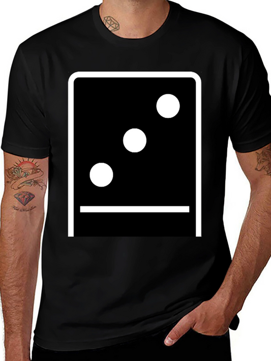 Domino Three Tee - Classic Black Graphic T-Shirt