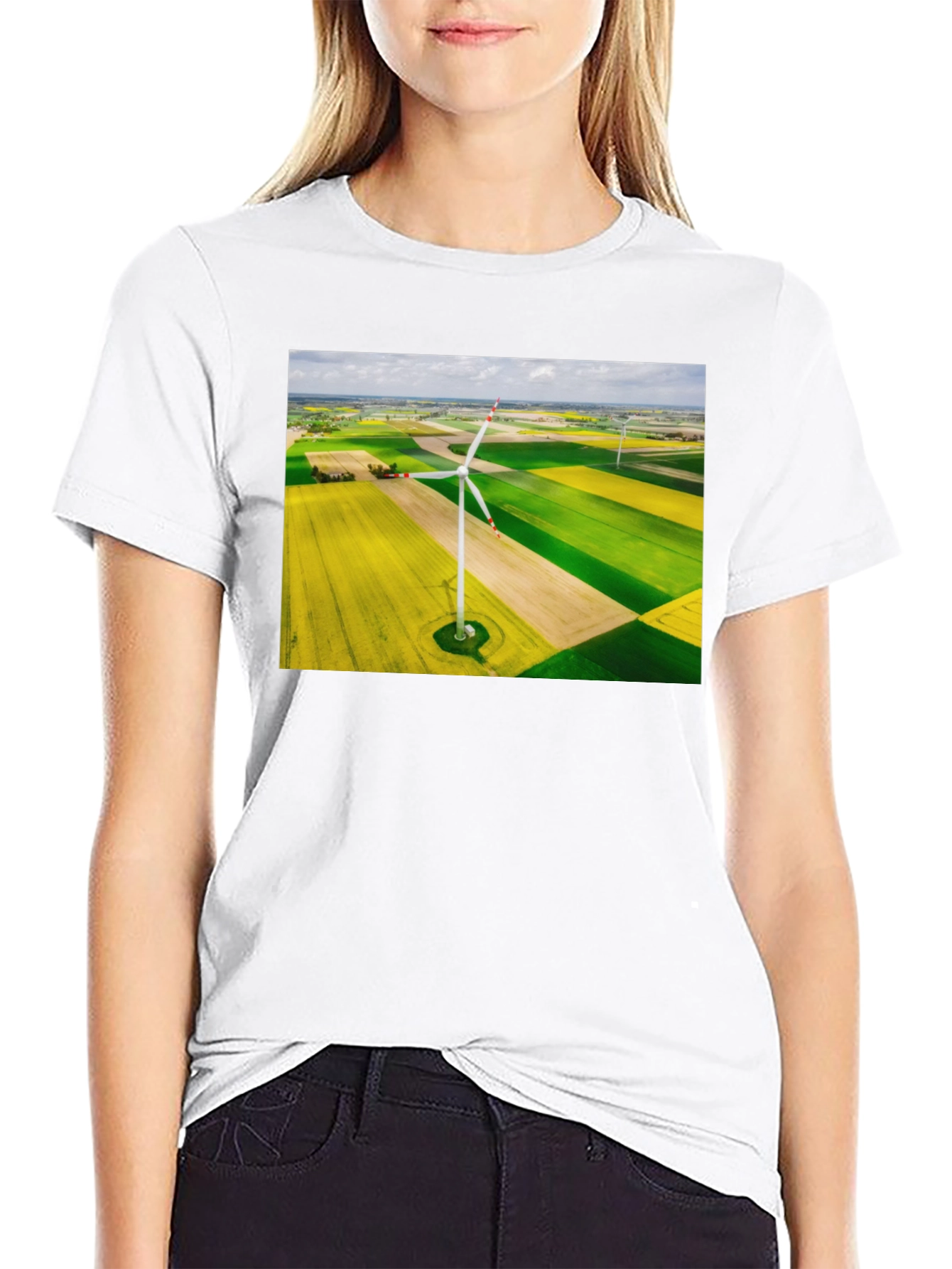 Wind Turbine Field Graphic Tee - Black