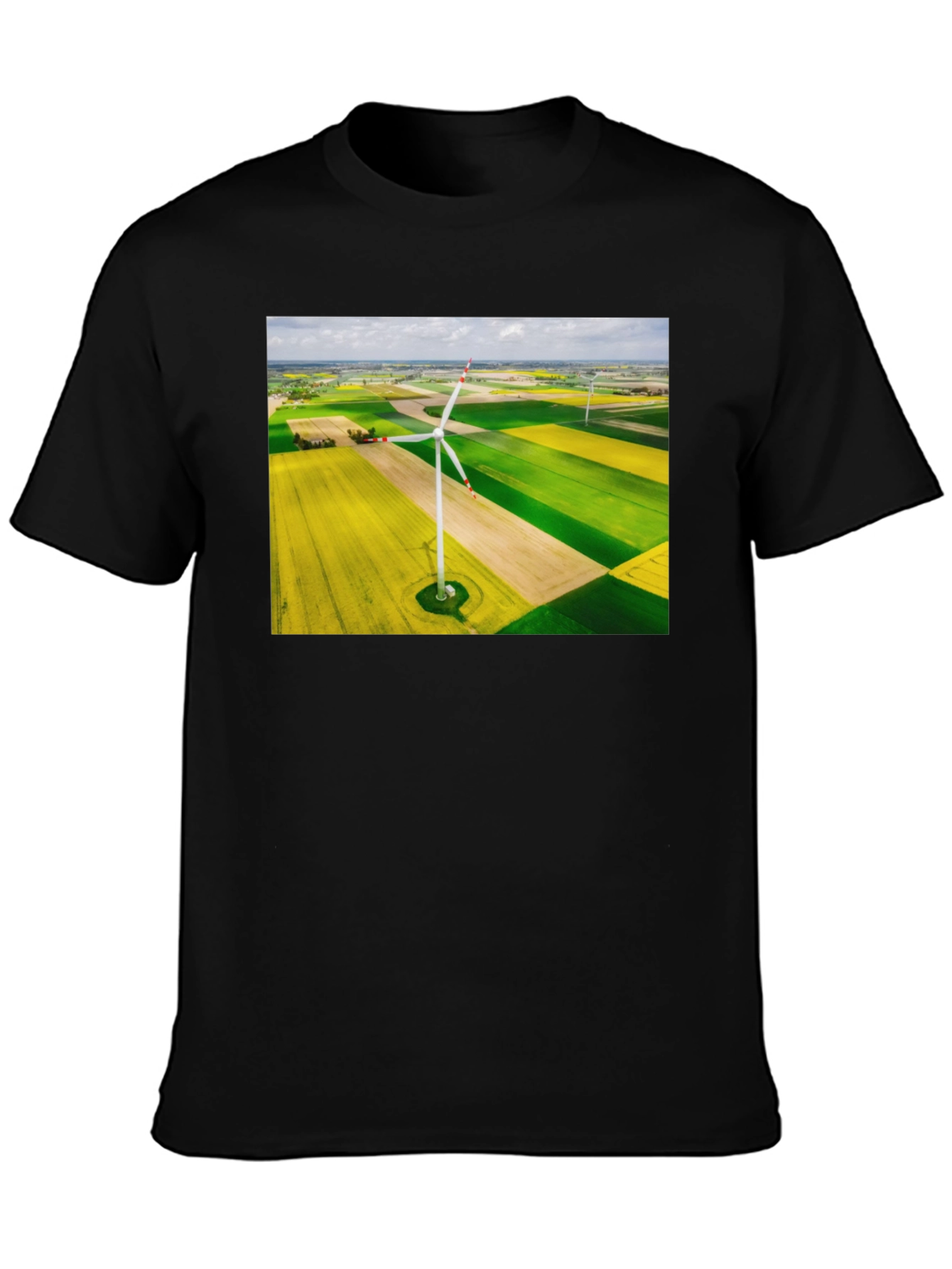 Wind Turbine Field Graphic Tee - Black