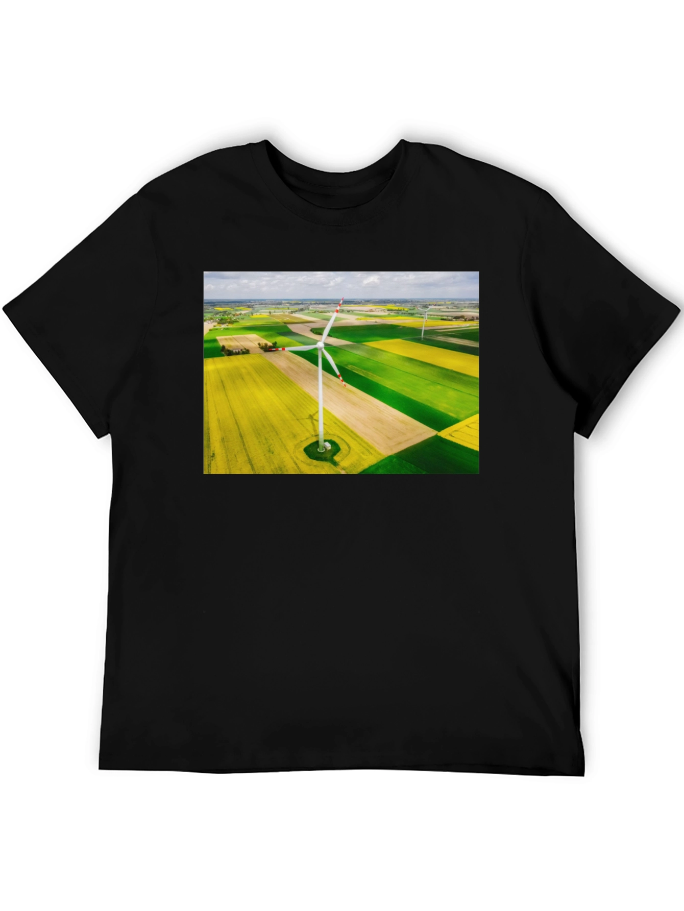 Wind Turbine Field Graphic Tee - Black