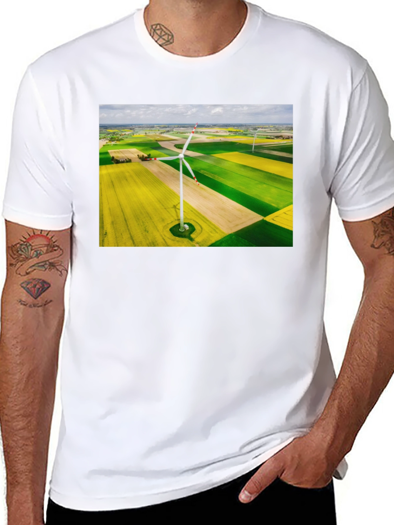 Wind Turbine Field Graphic Tee - Black