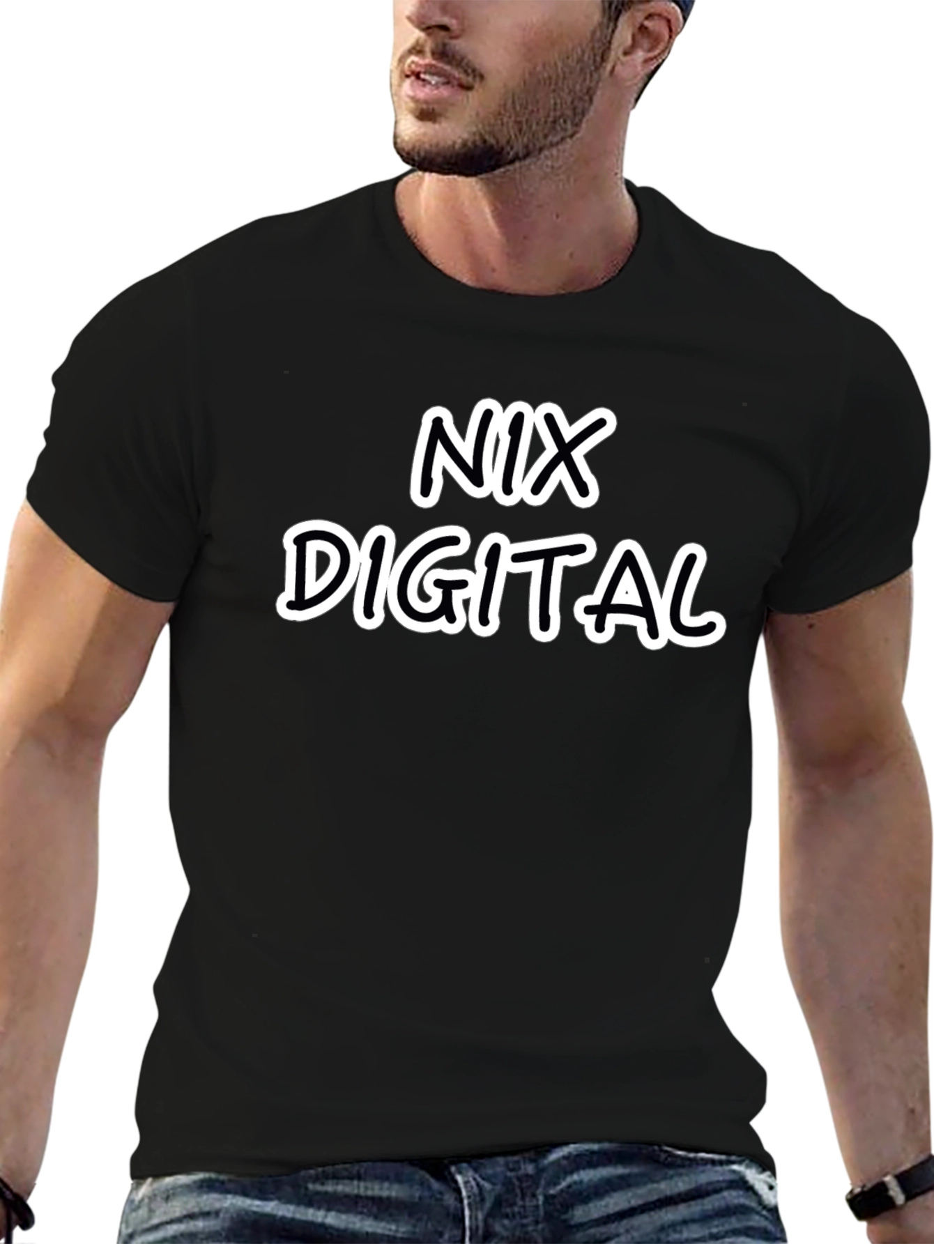 NIX DIGITAL Graphic Tee - Stylish Black T-Shirt