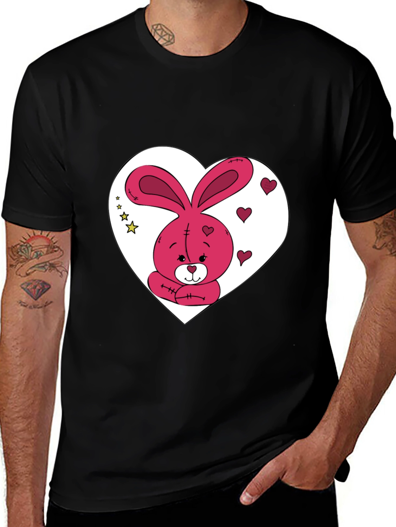 Bunny Heart Graphic Tee - Valentines Day Gift