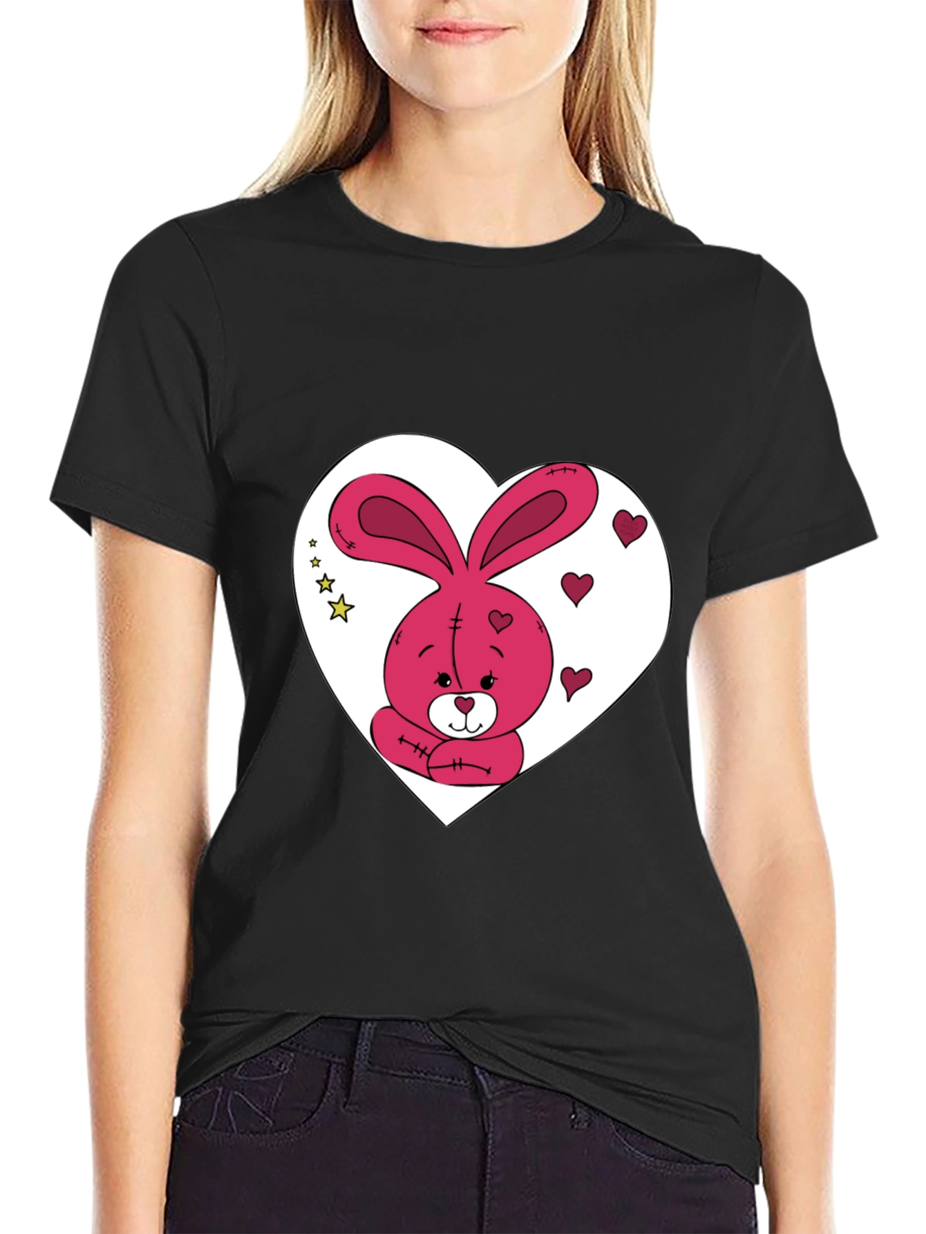 Bunny Heart Graphic Tee - Valentines Day Gift