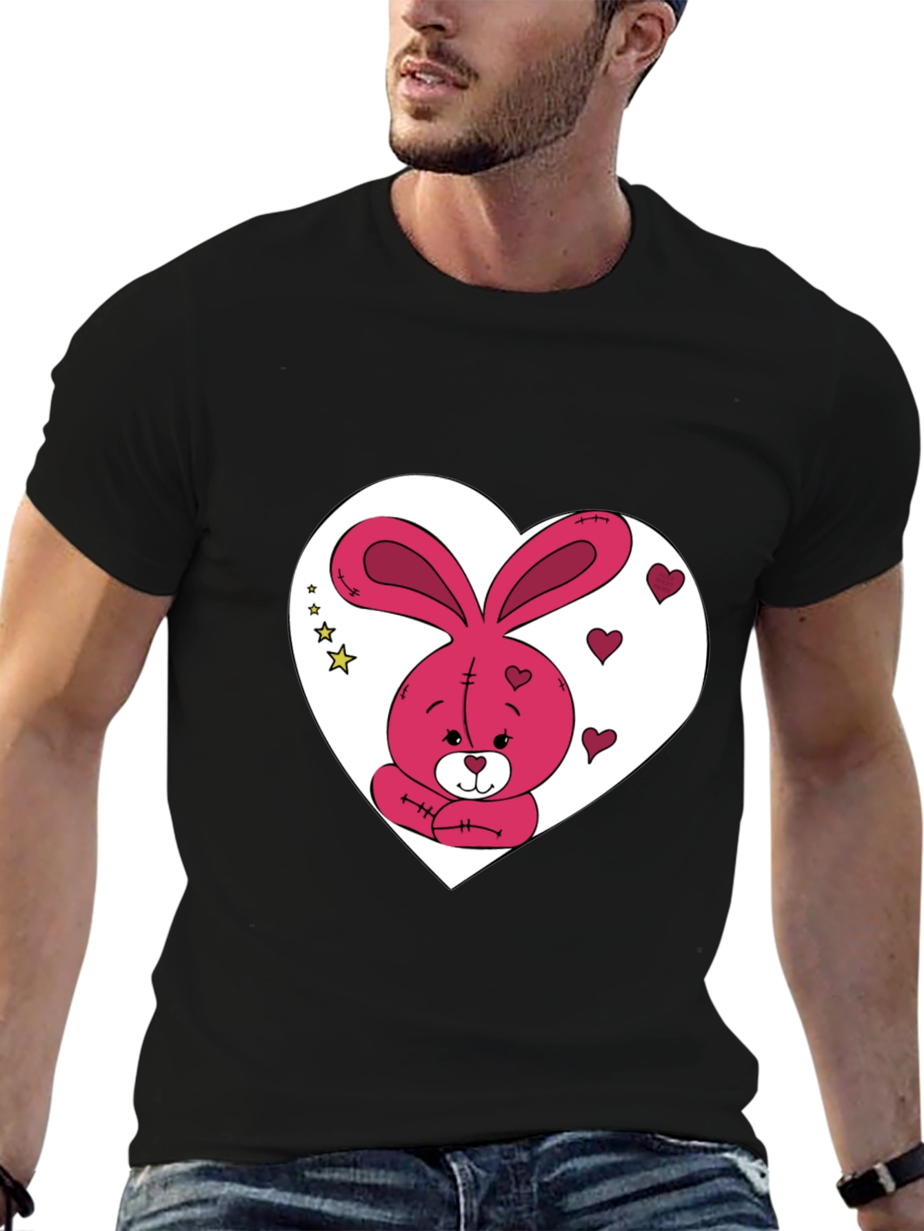 Bunny Heart Graphic Tee - Valentines Day Gift