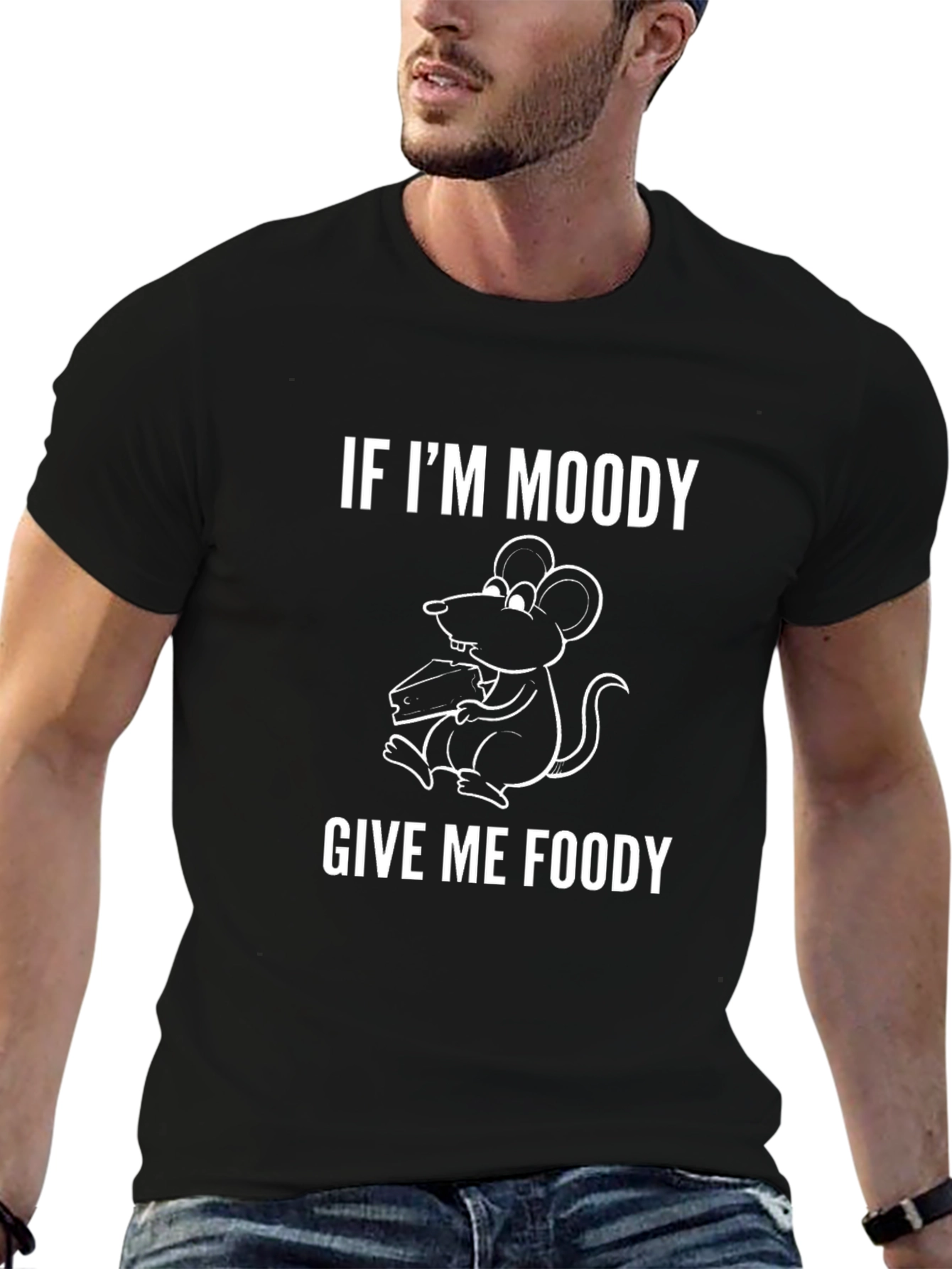 Moody Mouse Foody Black T-Shirt