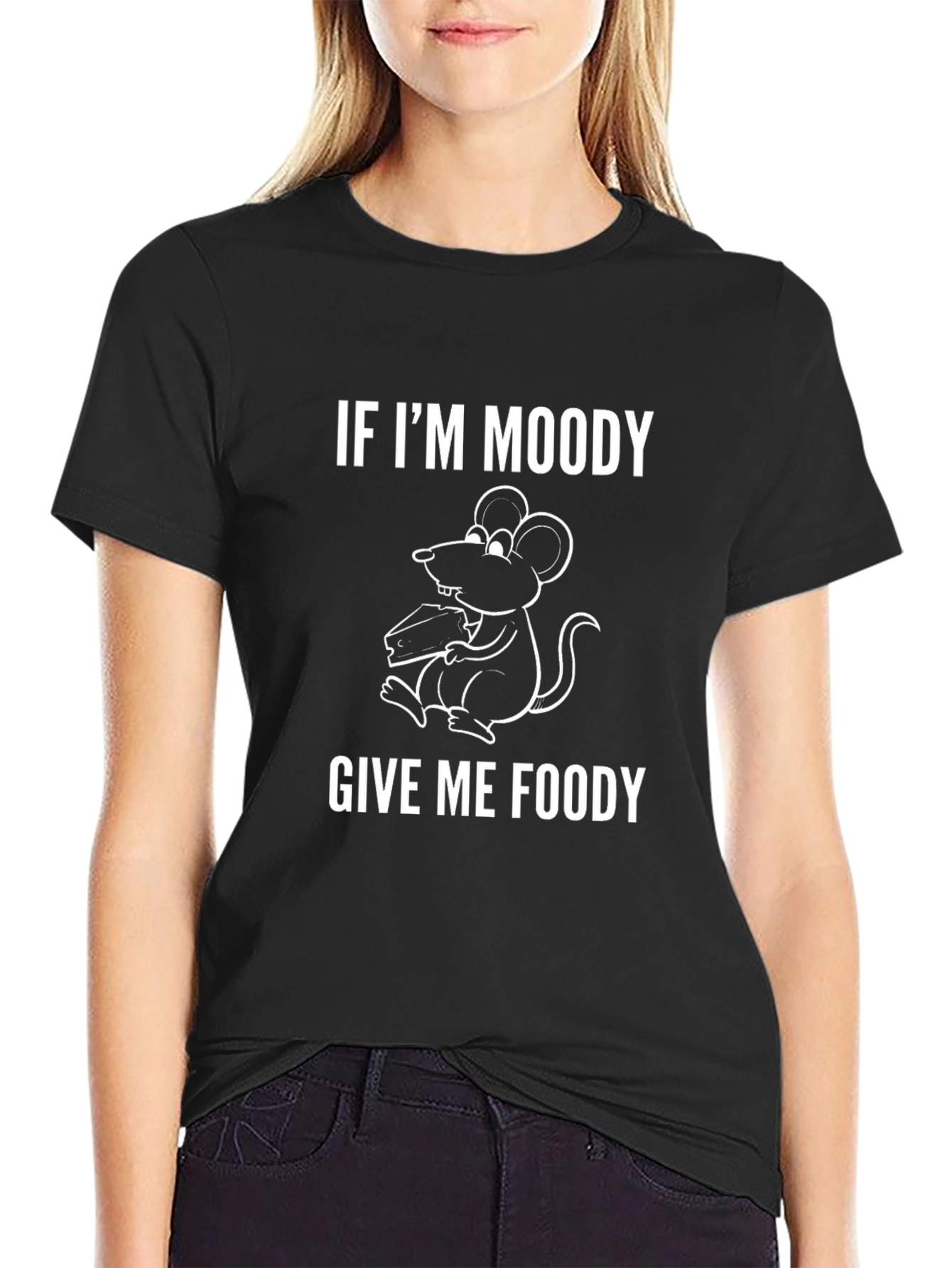 Moody Mouse Foody Black T-Shirt