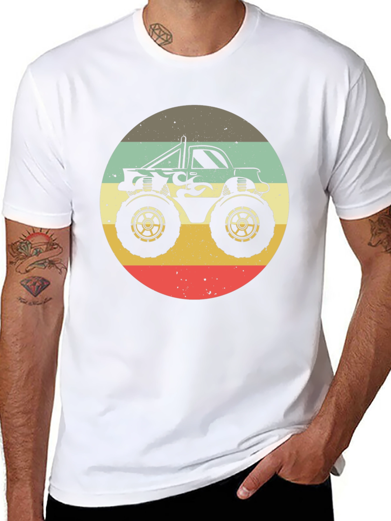 Retro Monster Truck Graphic Tee - Black