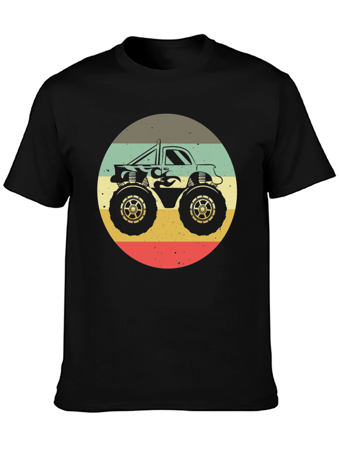 Retro Monster Truck Graphic Tee - Black
