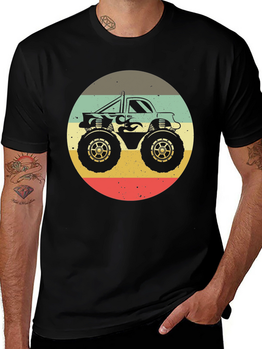 Retro Monster Truck Graphic Tee - Black