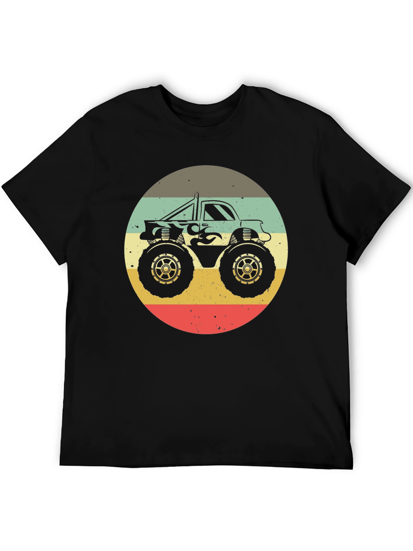 Retro Monster Truck Graphic Tee - Black