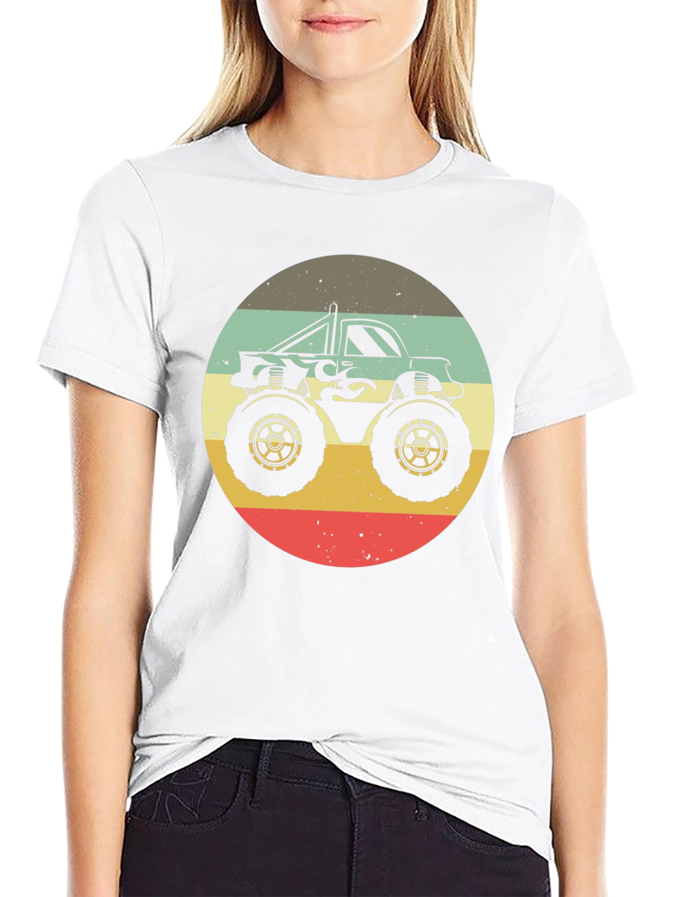 Retro Monster Truck Graphic Tee - Black