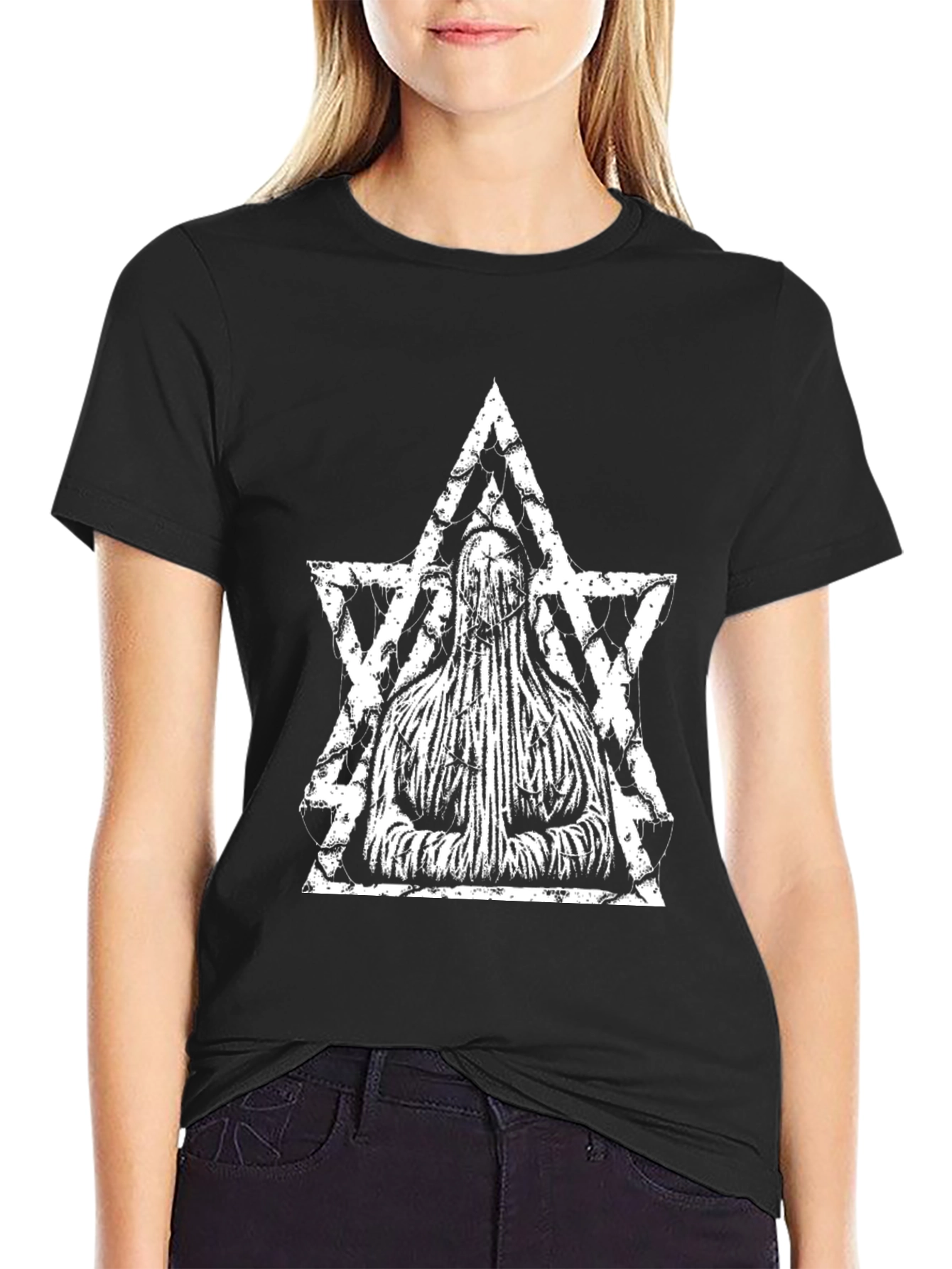 Mystic Star Graphic Tee - Black Cotton T-Shirt