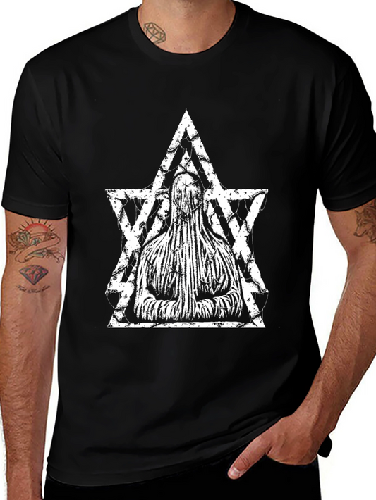 Mystic Star Graphic Tee - Black Cotton T-Shirt