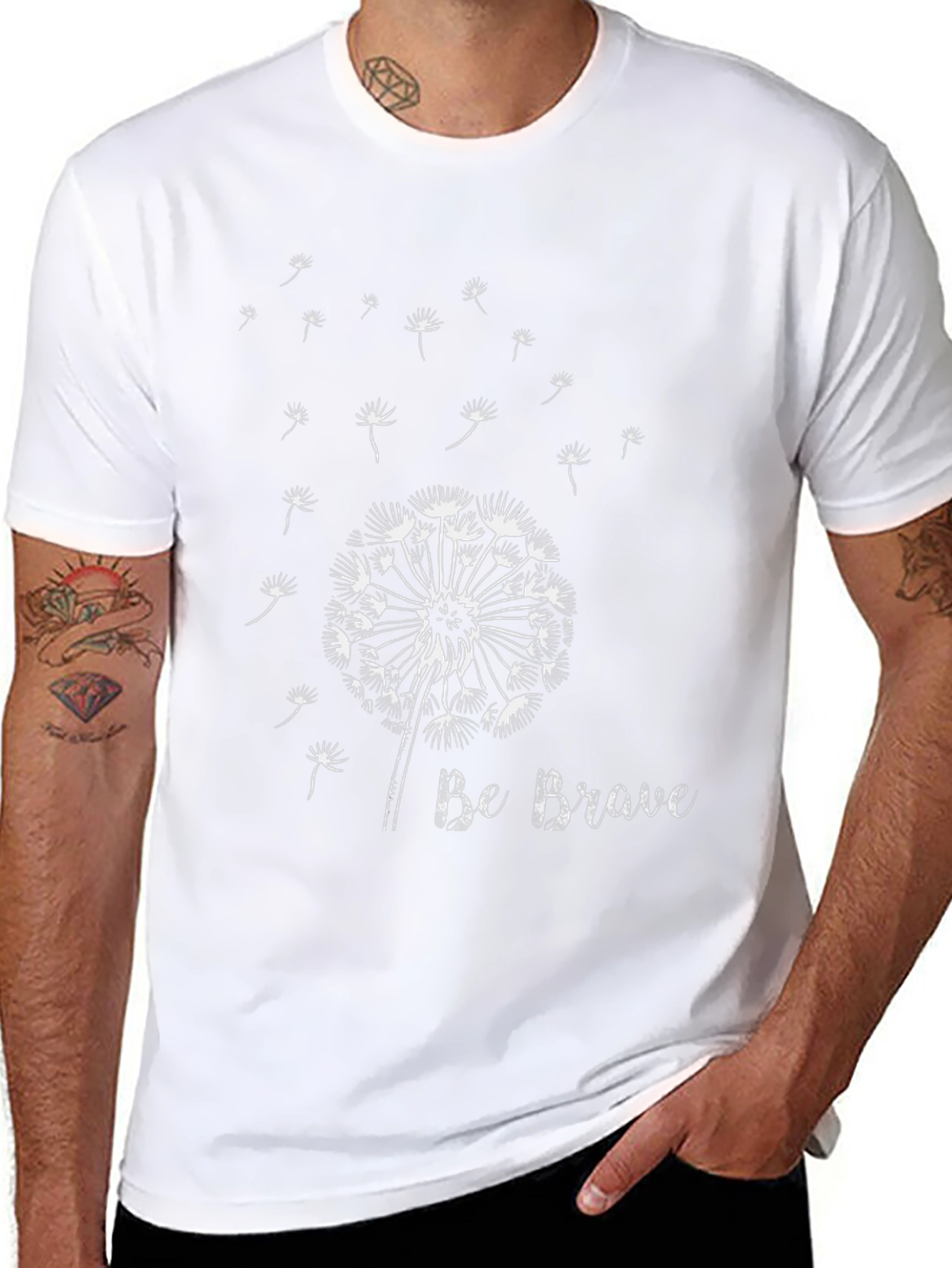Dandelion Graphic Tee - Be Brave Black Cotton T-Shirt