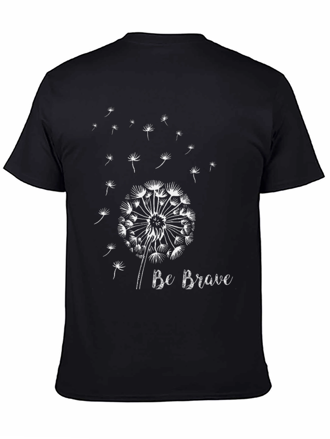 Dandelion Graphic Tee - Be Brave Black Cotton T-Shirt