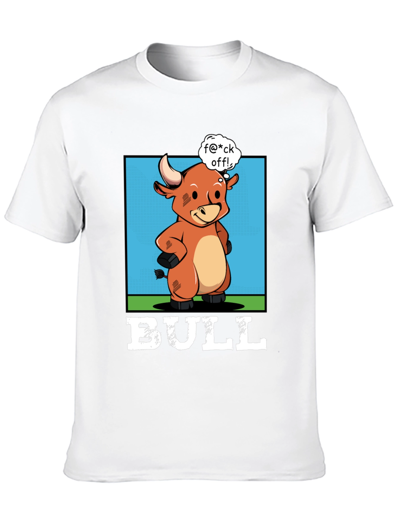 Funny Bull Graphic T-Shirt - Rude Cartoon Animal Tee