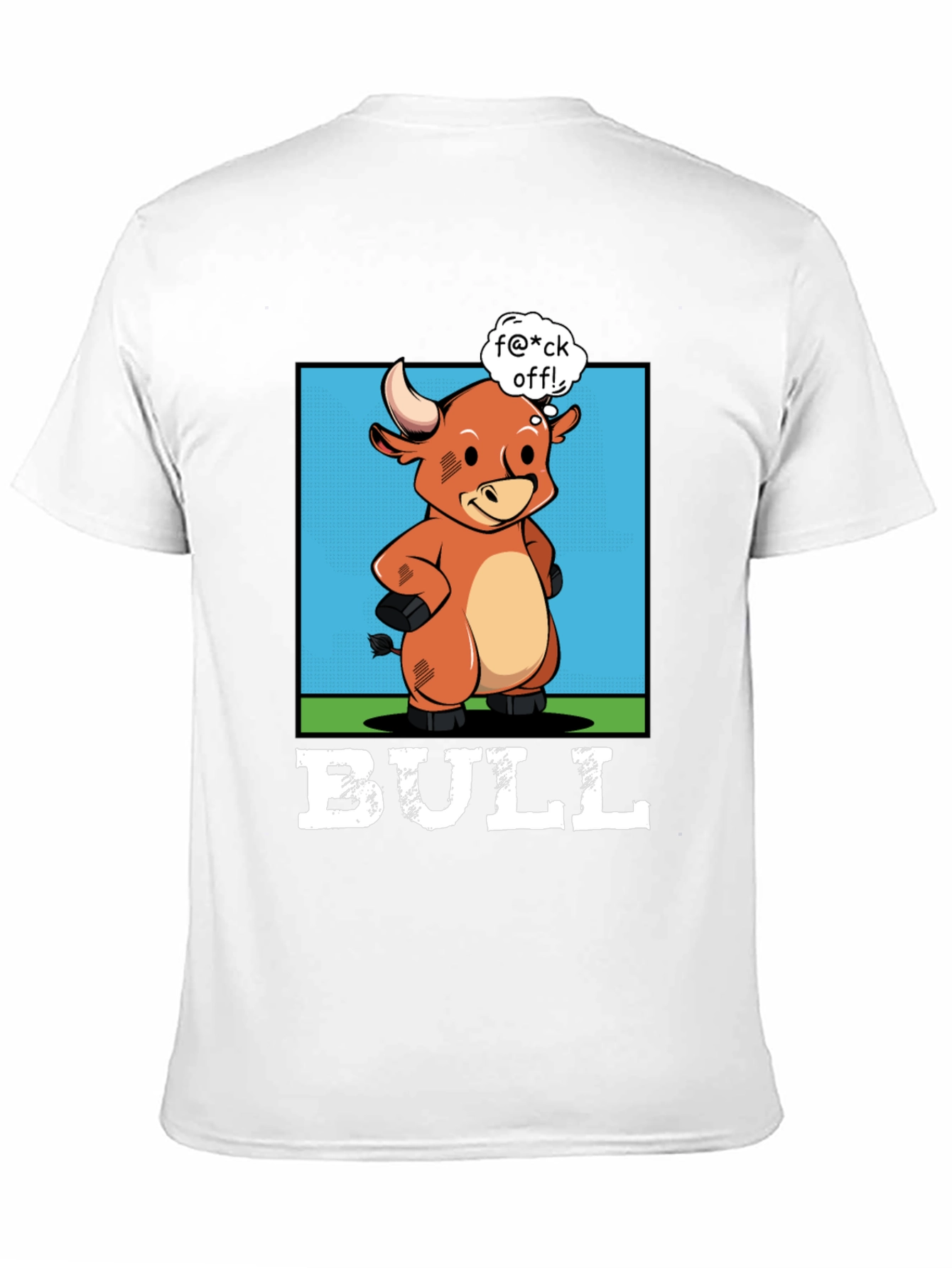 Funny Bull Graphic T-Shirt - Rude Cartoon Animal Tee