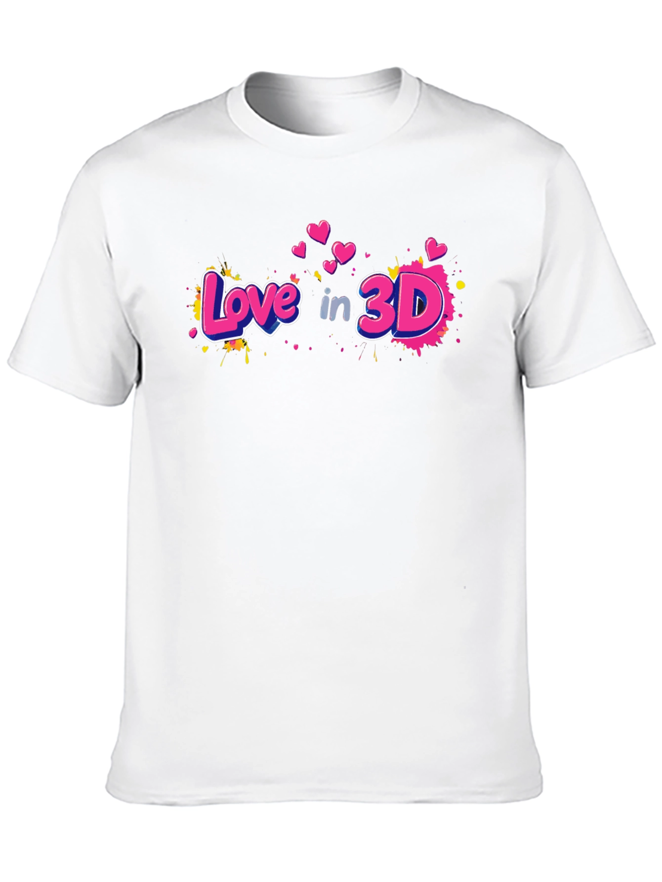 Love in 3D Graphic Black T-Shirt