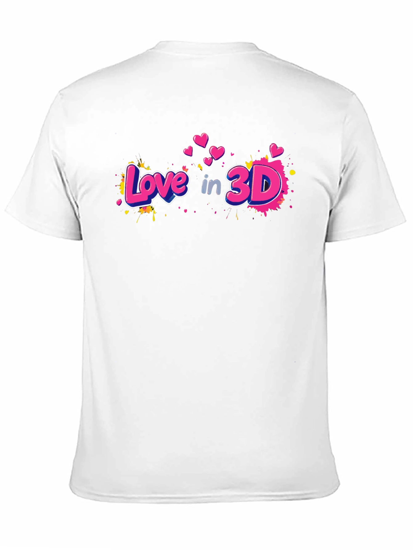 Love in 3D Graphic Black T-Shirt
