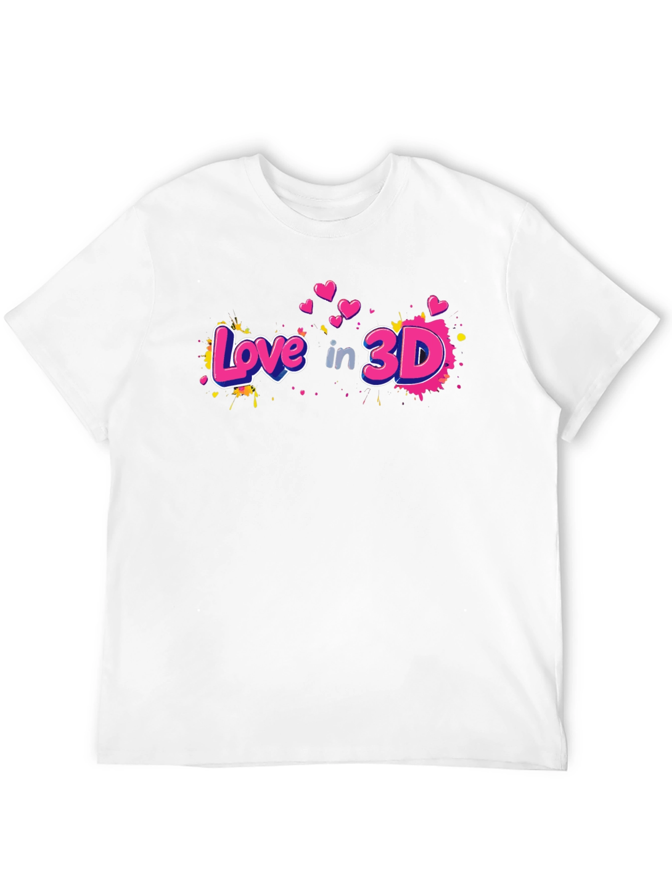 Love in 3D Graphic Black T-Shirt
