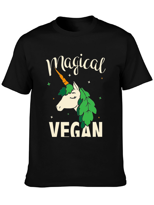Magical Vegan T-Shirt - Unicorn Carrot Horn Design