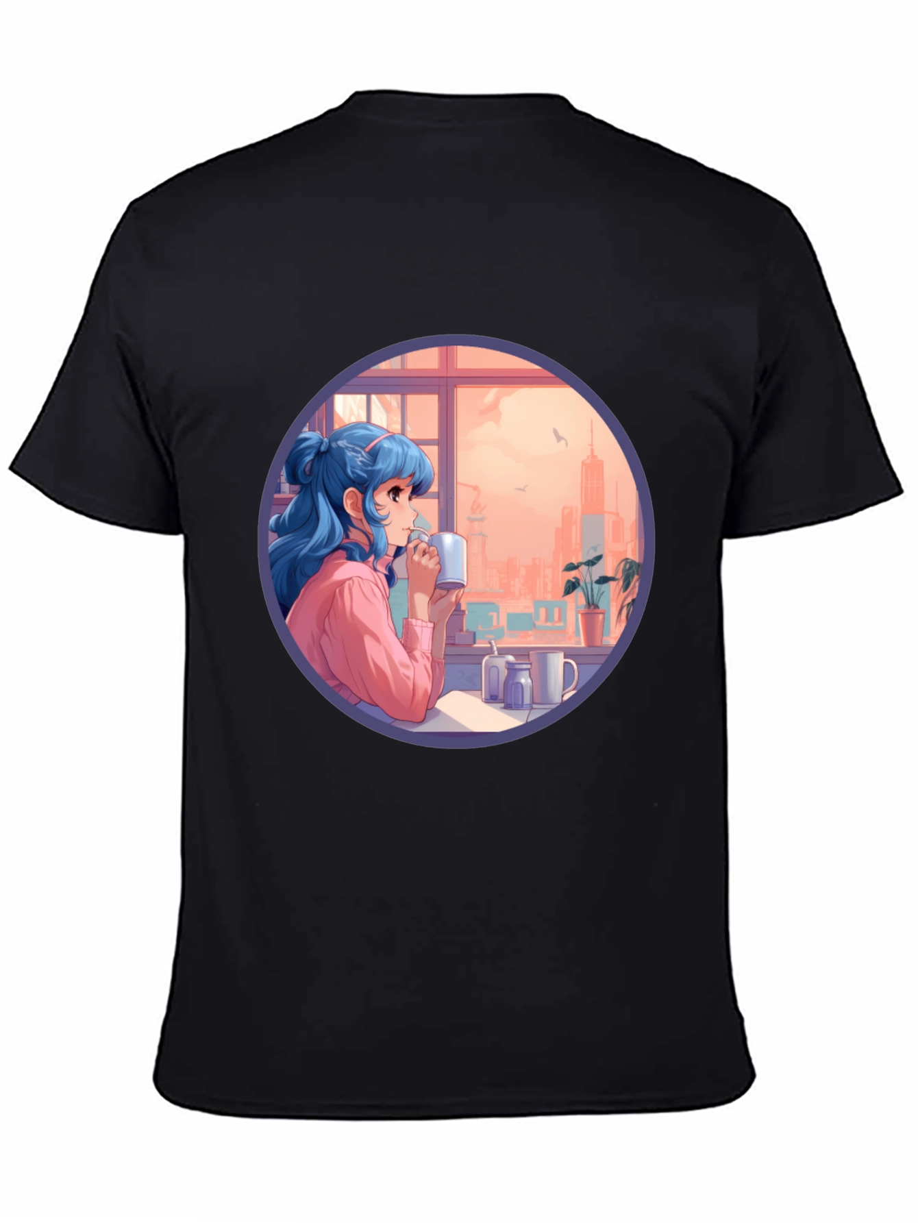 Anime Girl Window View Graphic Tee