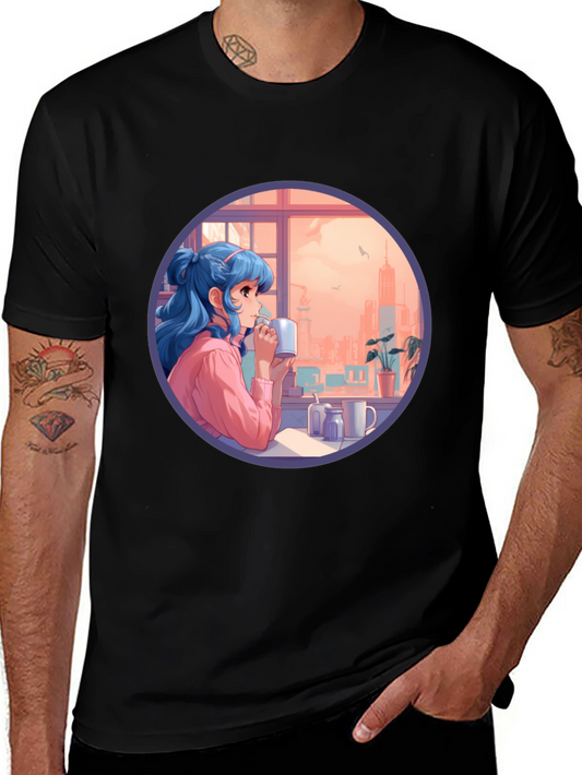 Anime Girl Window View Graphic Tee