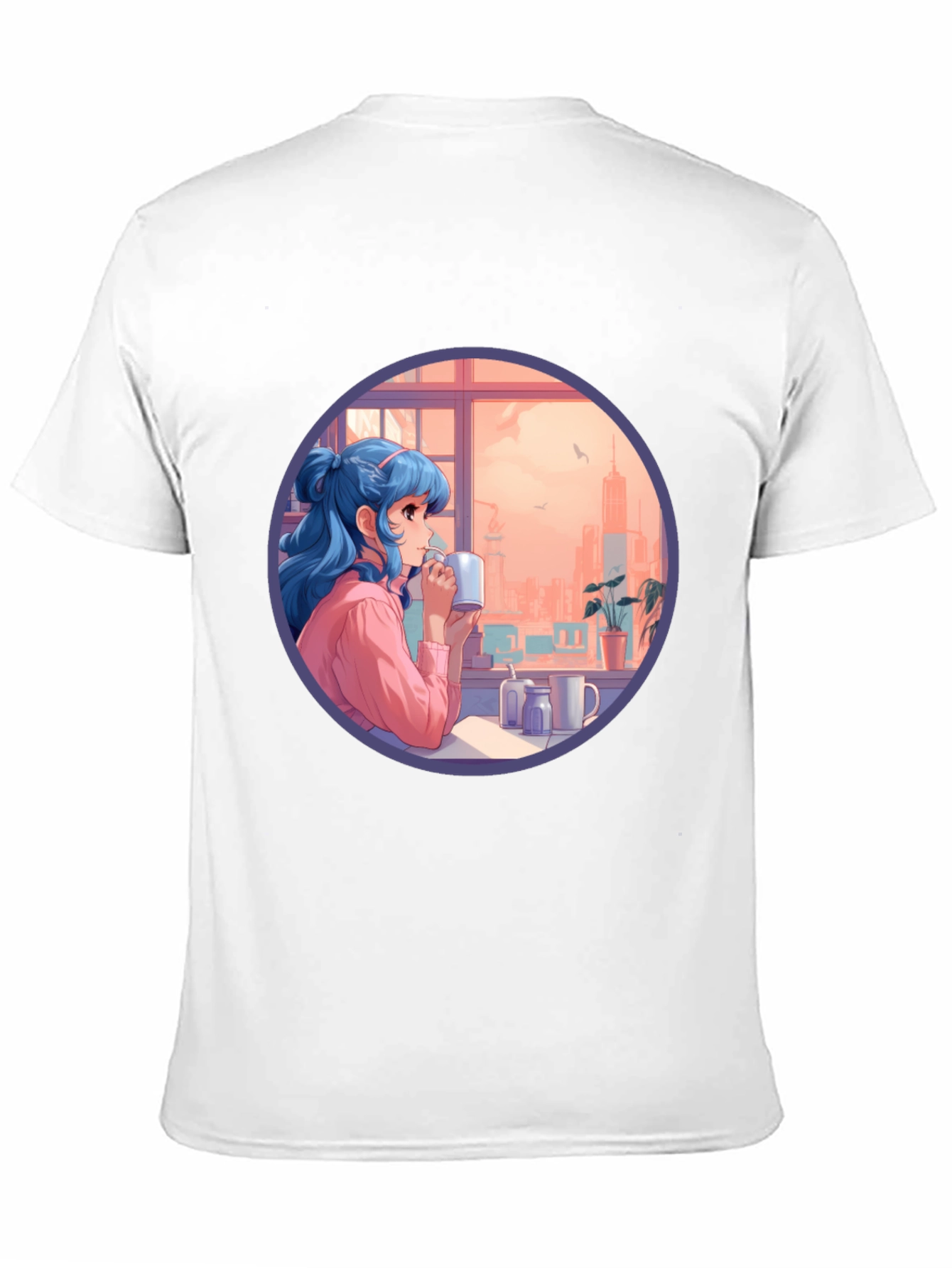 Anime Girl Window View Graphic Tee