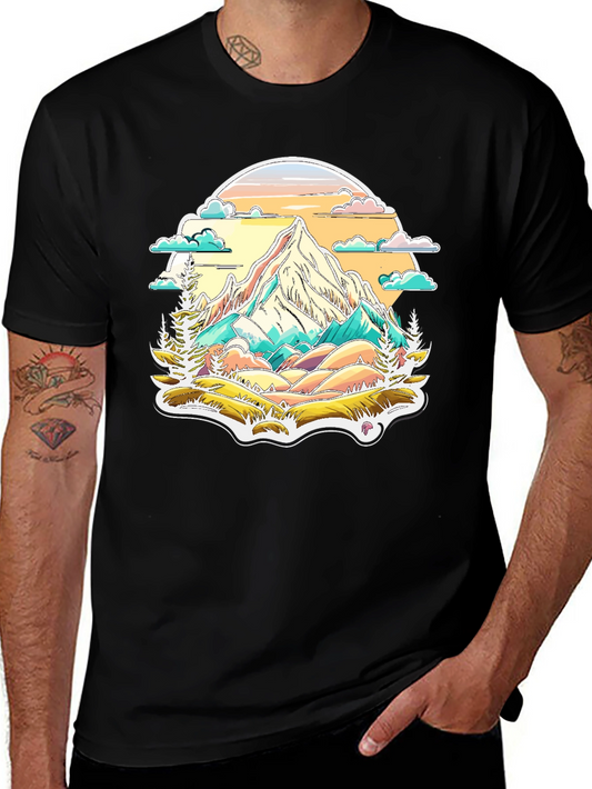Mountain Scene Graphic Tee - Nature Lovers T-Shirt