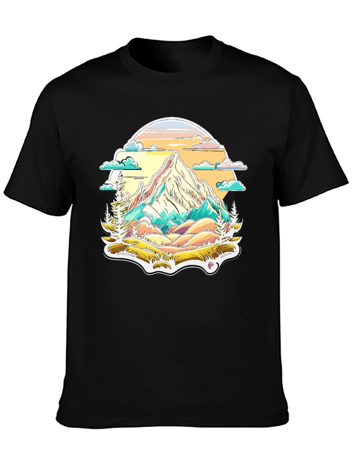 Mountain Scene Graphic Tee - Nature Lovers T-Shirt