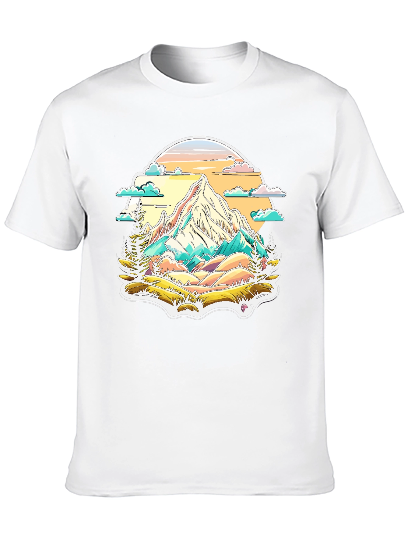 Mountain Scene Graphic Tee - Nature Lovers T-Shirt